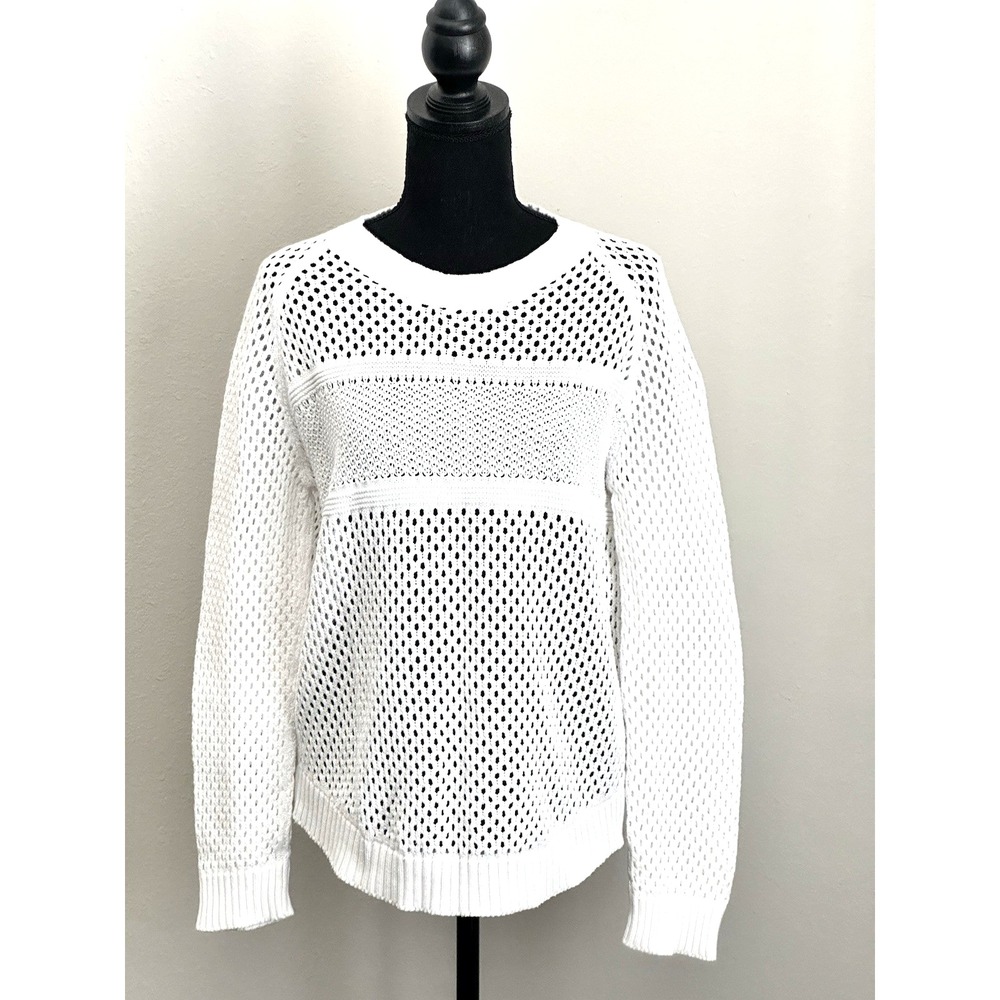 prAna Women's Longsleeve White Sweater Size (M) Womens White‎ Pullover Sweater